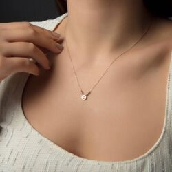 SembolGold - Tektaş Altın Kolye 14K Dorikalı (1)