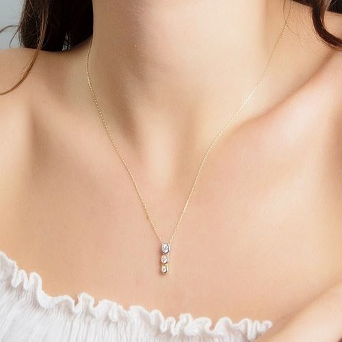 SembolGold - Tektaş Altın Kolye Tria 14K Gold (1)