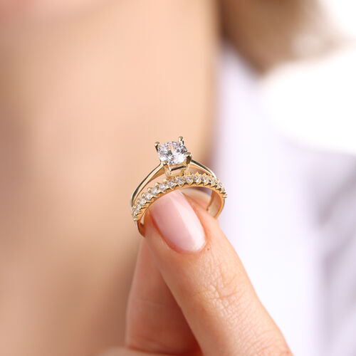 Tektaş & Yarım tur Sarı Altın Yüzük - SembolGold