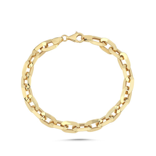 Uzun Halkalı Modern Altın Bileklik 7 mm-20 cm - SembolGold