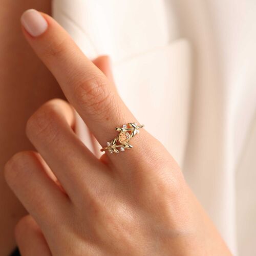 Vintage Altın Yüzük Çiçek Form - SembolGold