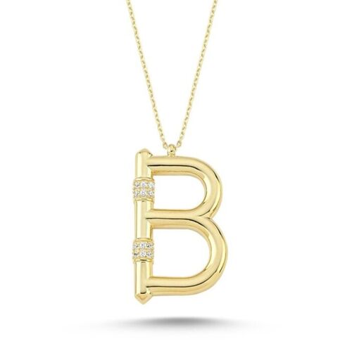 SembolGold - Yeni Tasarım Harf Altın Kolye 2,5 Cm (1)