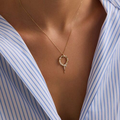 Yılan Kolye Özel Tasarım 3.0 cm Uc 45 cm Zincir - SembolGold