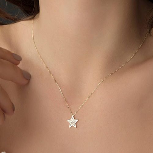 SembolGold - Yıldız Altın Kolye 14K 1,0 cm (1)