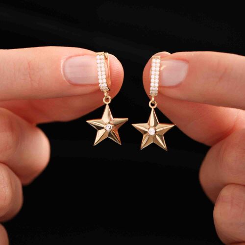 Yıldız Altın Küpe - SembolGold