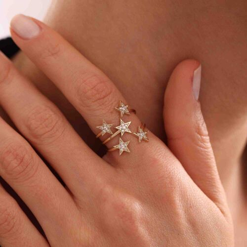 Yıldız Seli Altın Yüzük - SembolGold