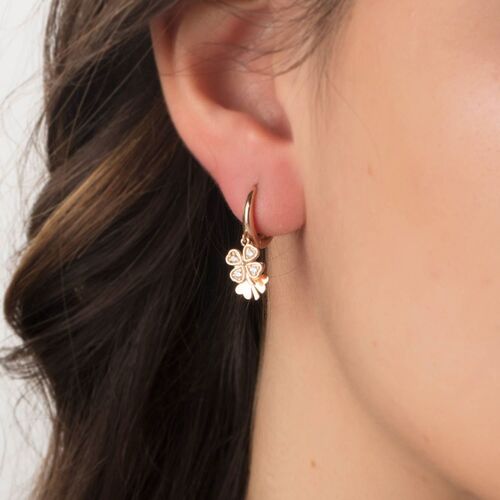 SembolGold - Yonca Altın Küpe 14 Ayar Rose Gold (1)